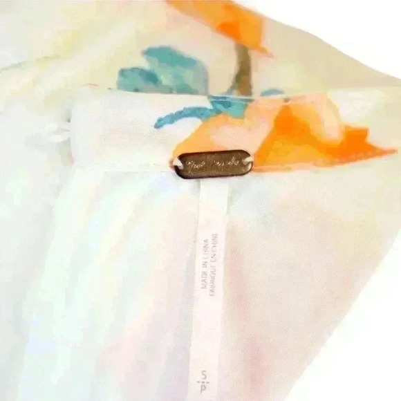 Free People Floral Chiffon Fit & Flare Mini Dress – Size Small - Picture 4 of 9